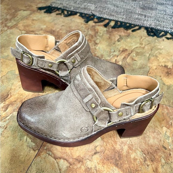 Born Hudson Taupe Distressed Clogs - Picture 3 of 6